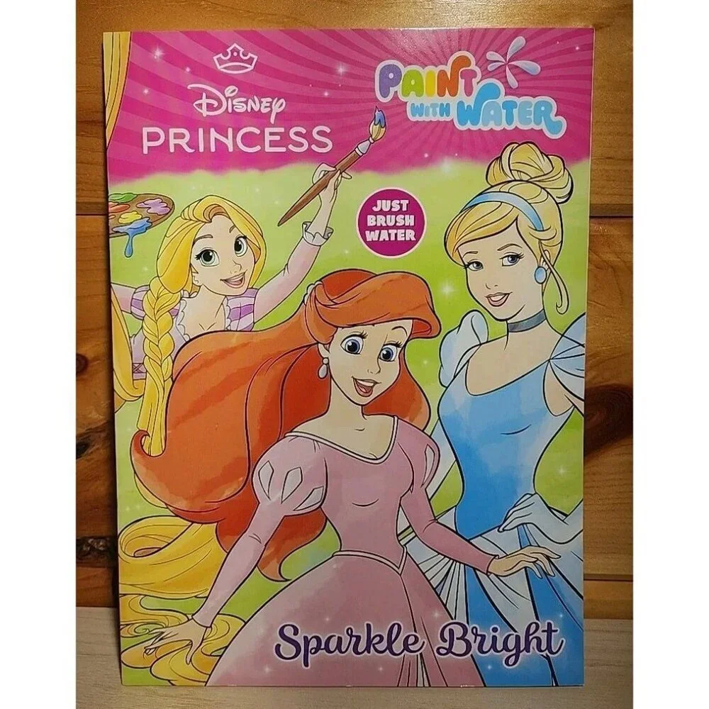 Disney Princess Paint With Water Sparkle Bright (Coloring Book: Children Ages 4-